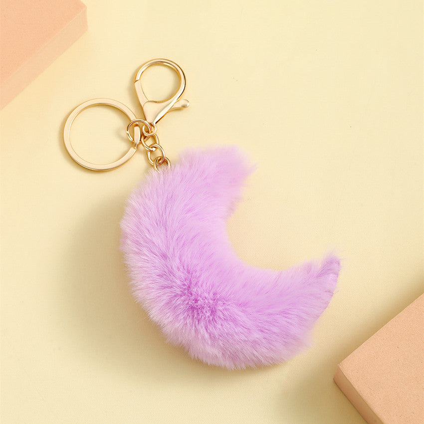 Wholesale Moon Fur Ball Plush Keychain