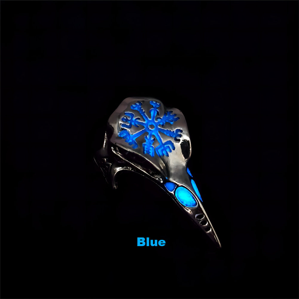 Wholesale  skull luminous ring Eagle mouth ring