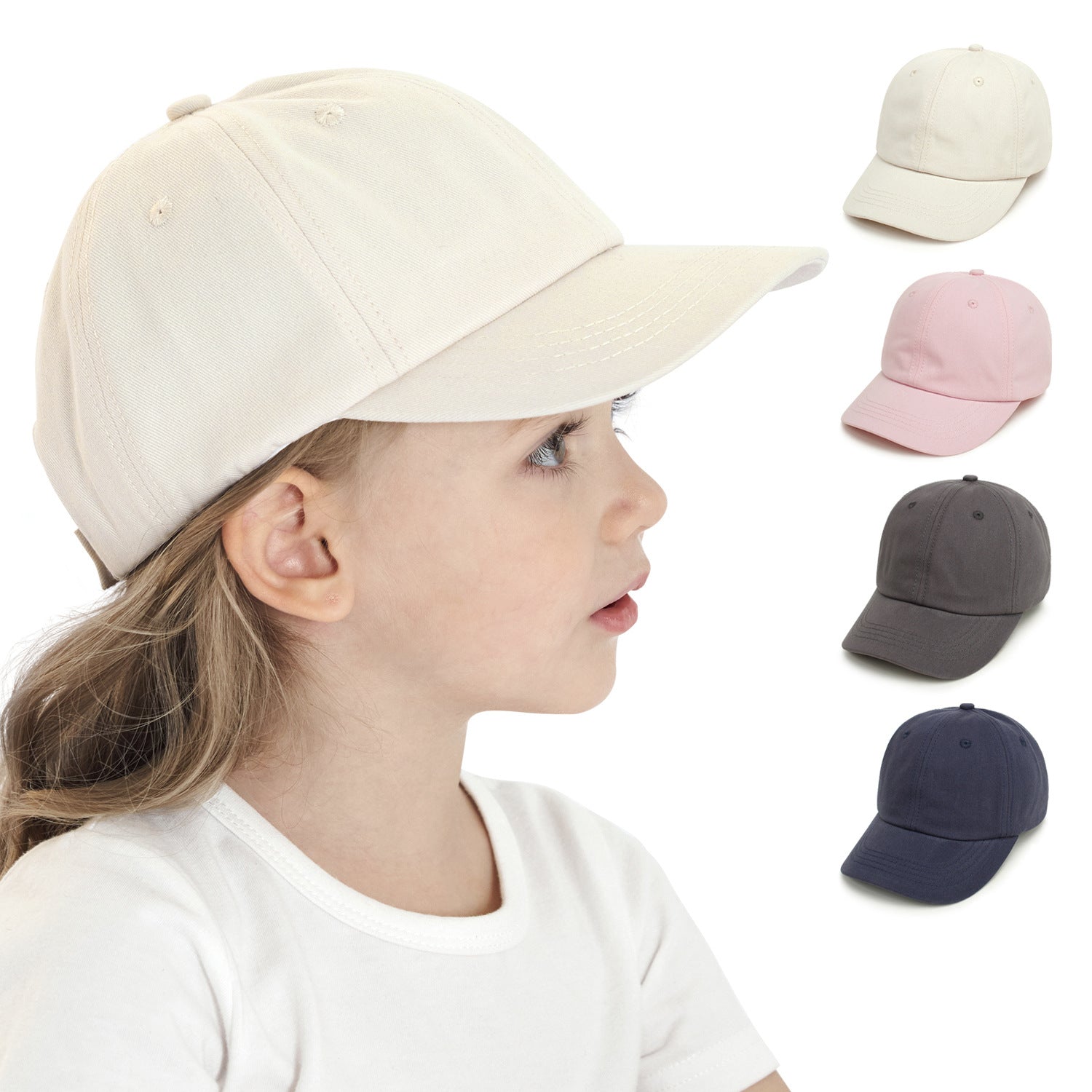 Wholesale Solid Color Curved Brim Kids Baseball Cap ACC-KH-Xiami002