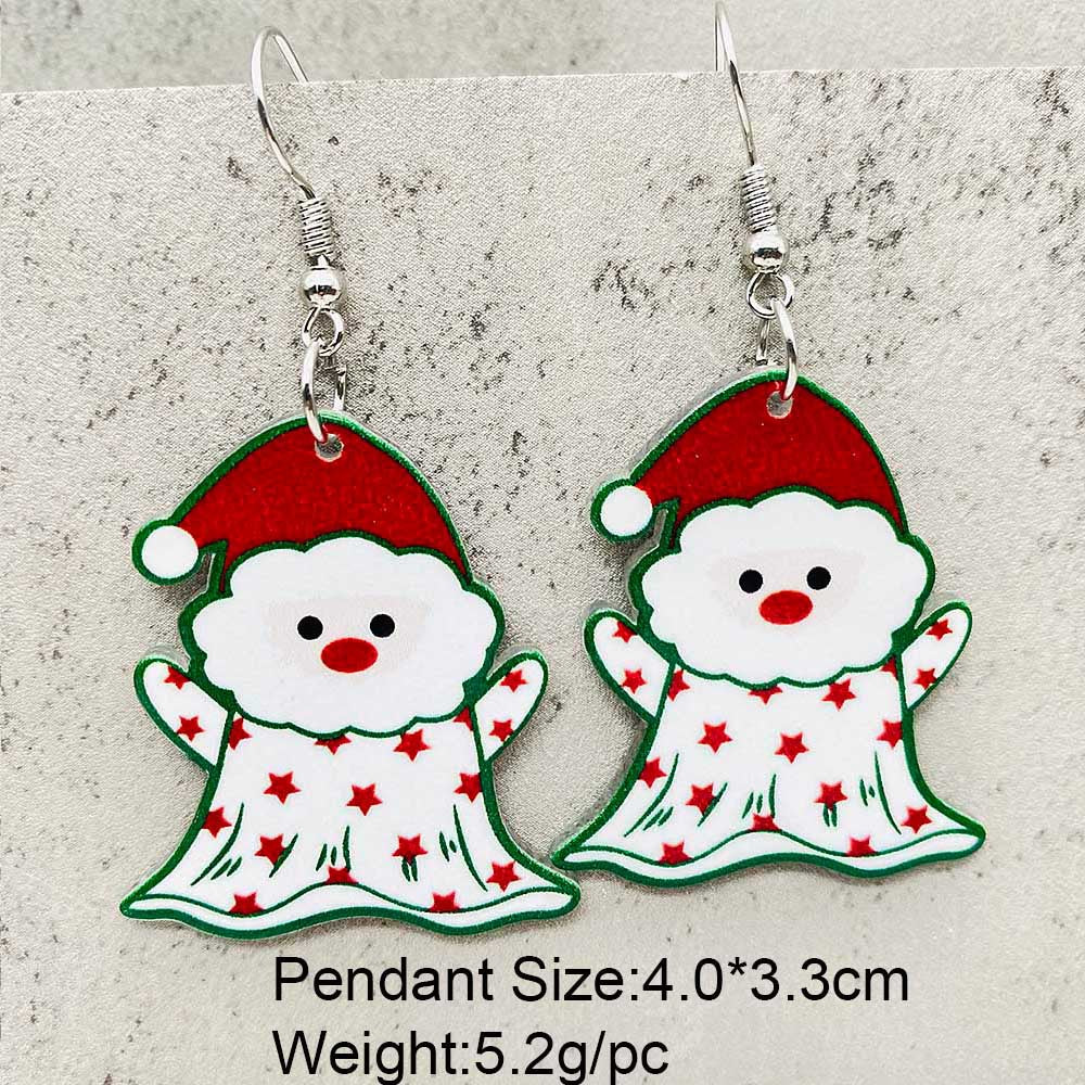 Wholesale Acrylic Christmas Snowflake Santa Earrings ACC-ES-ChenY089