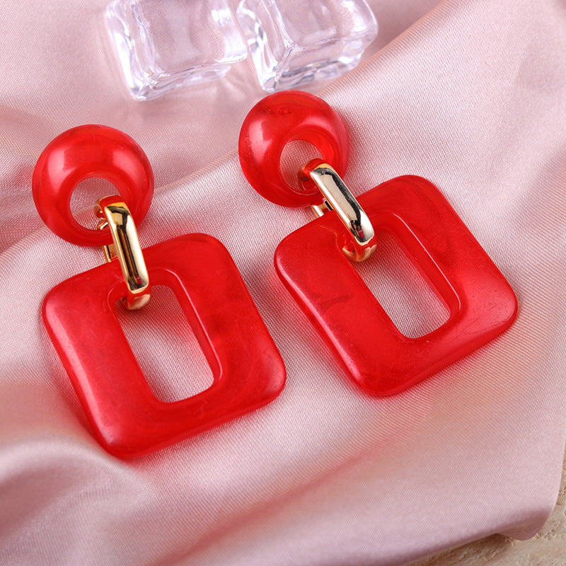 Wholesale  Geometry Square Acrylic Earrings