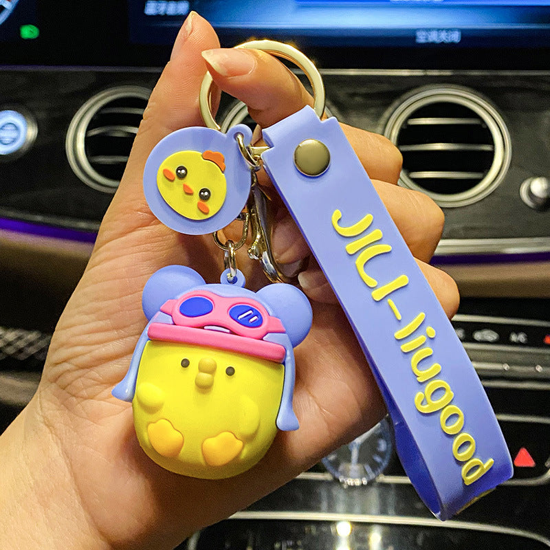 Wholesale Cartoon Chicken PVC Soft Glue Keychain Creative Keychain ACC-KC-XJY002