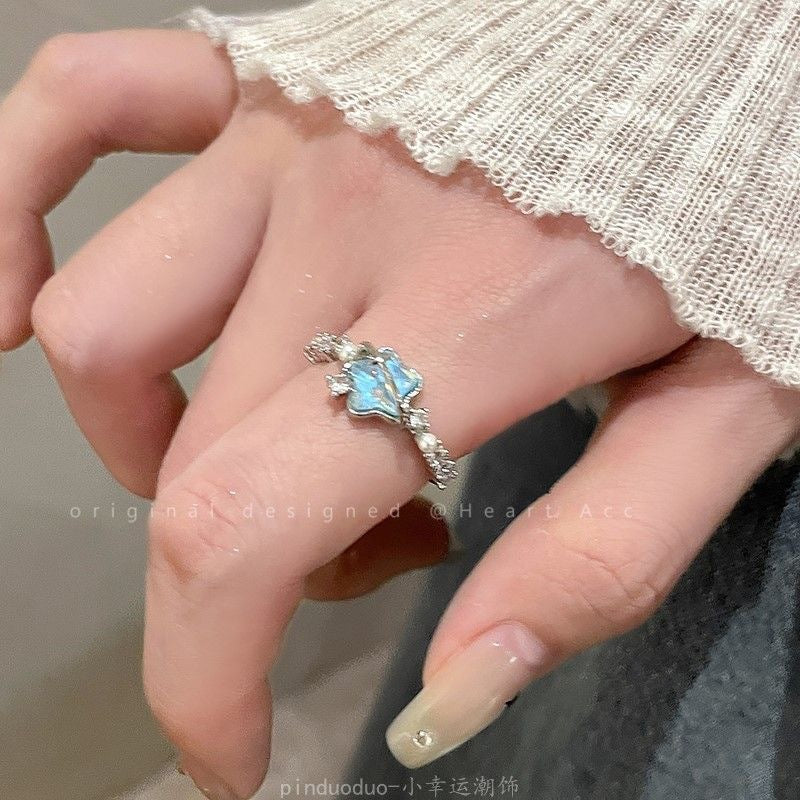 Wholesale Glacier Blue Star Moon Open Ring