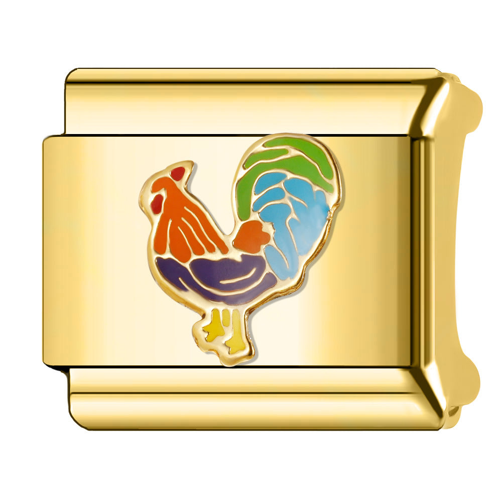 Wholesale Italian Charm Bracelet 9mm DIY Splicing Creative Pattern Stainless Steel Composable Bracelet