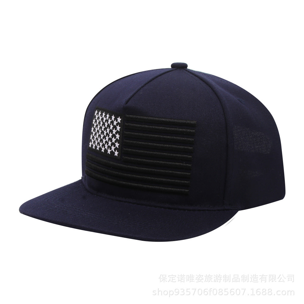Wholesale Embroidered Flat-Brim Hip Hop Cap National Flag Baseball Cap