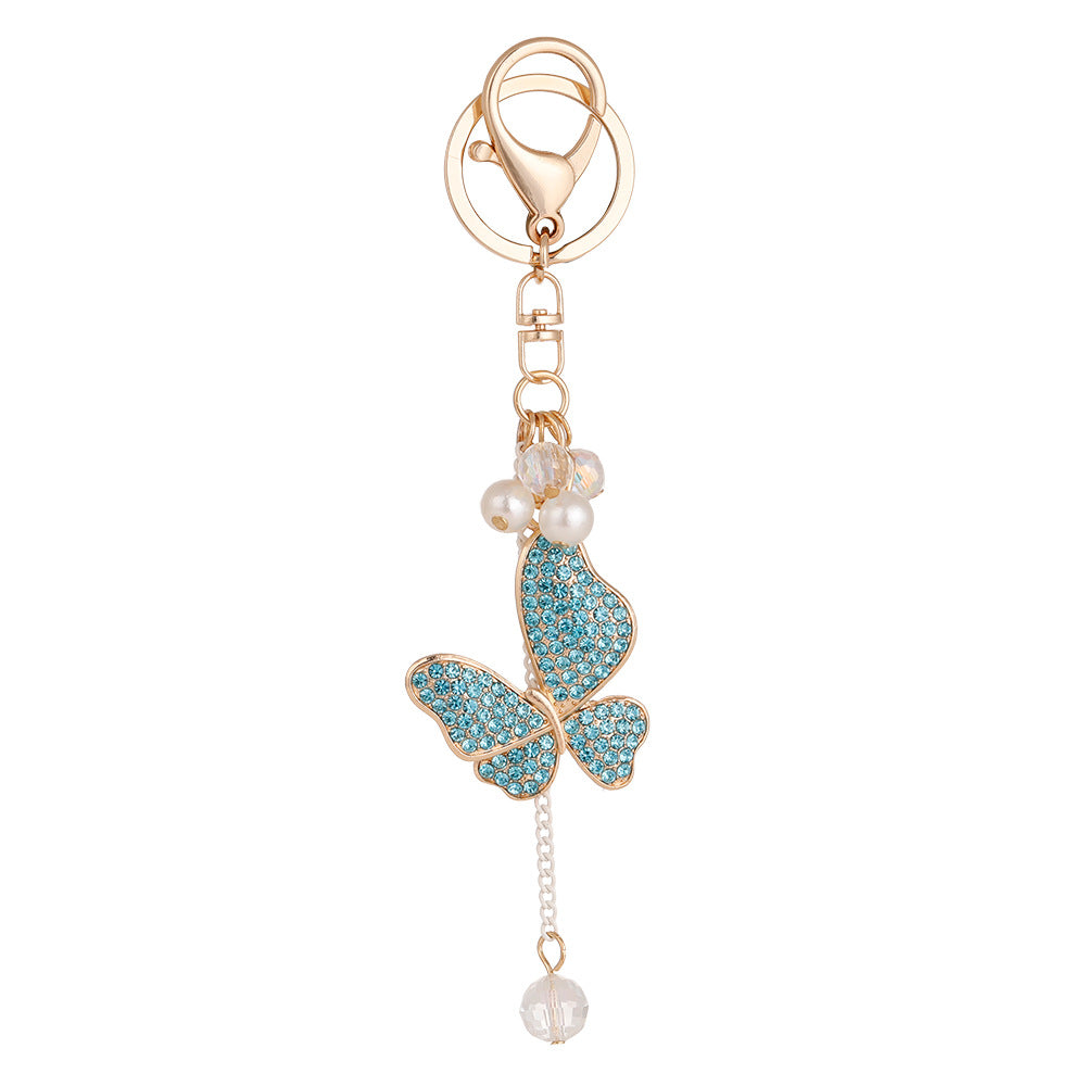 Wholesale Tassel Butterfly Alloy Diamond Keychains ACC-KC-ChenHui011