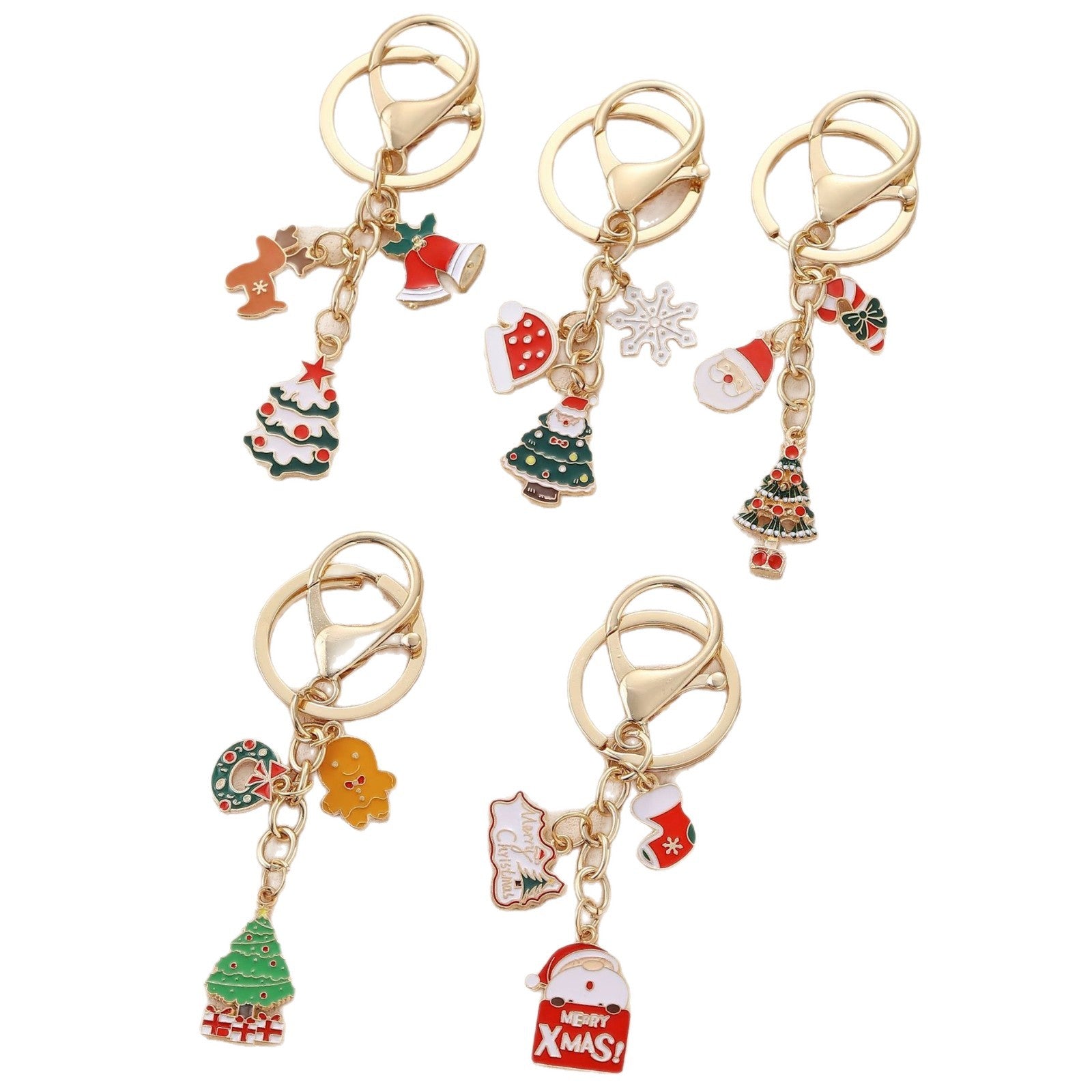 Wholesale Christmas  Snowflake Christmas Tree Keychain