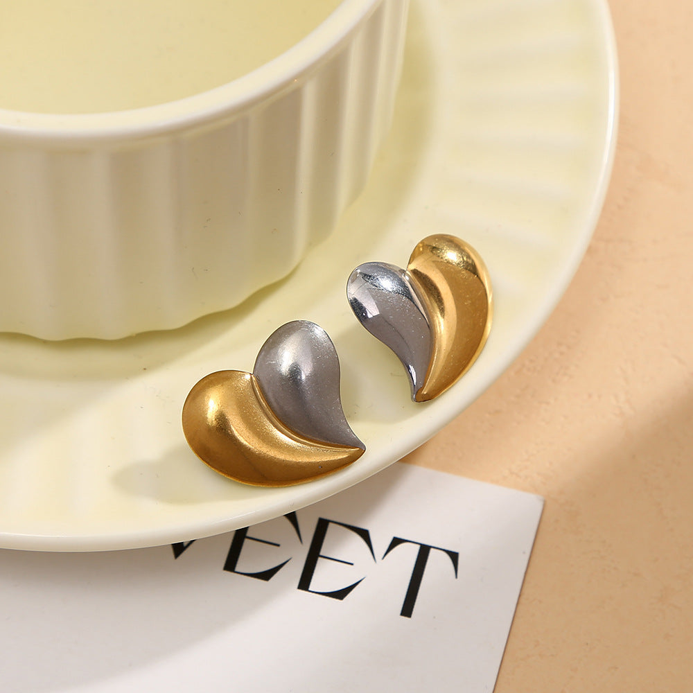 Wholesale  Contrasting Color  Irregular Stainless steel Earrings
