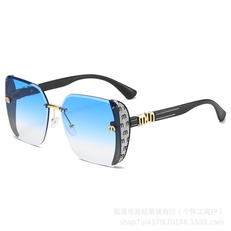 Wholesale Trendy Square Frameless Sunglasses for Women UV400 Everyday Wear Gift