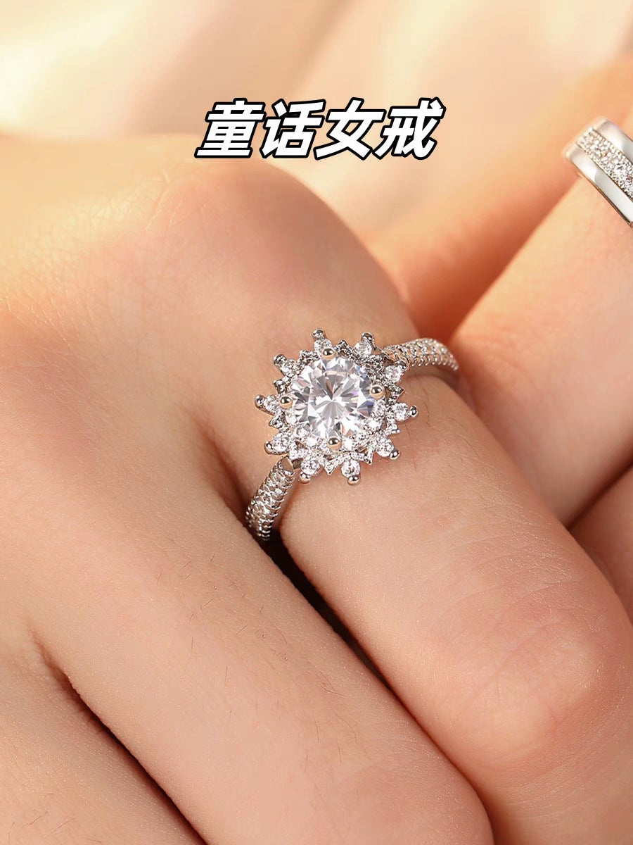 Wholesale Fairy Tale Wedding Ring Set - Adjustable Copper Couple Rings,  Unisex Electroplated,  Jewelry Accessory for Boutique Resale
