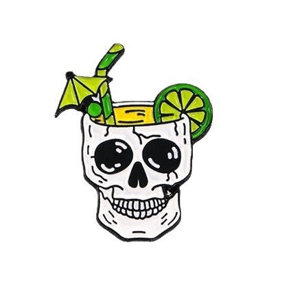 Wholesale Zinc Alloy Skull Water Bottle Brooch Pin Funny  Badge For Boutique Resale