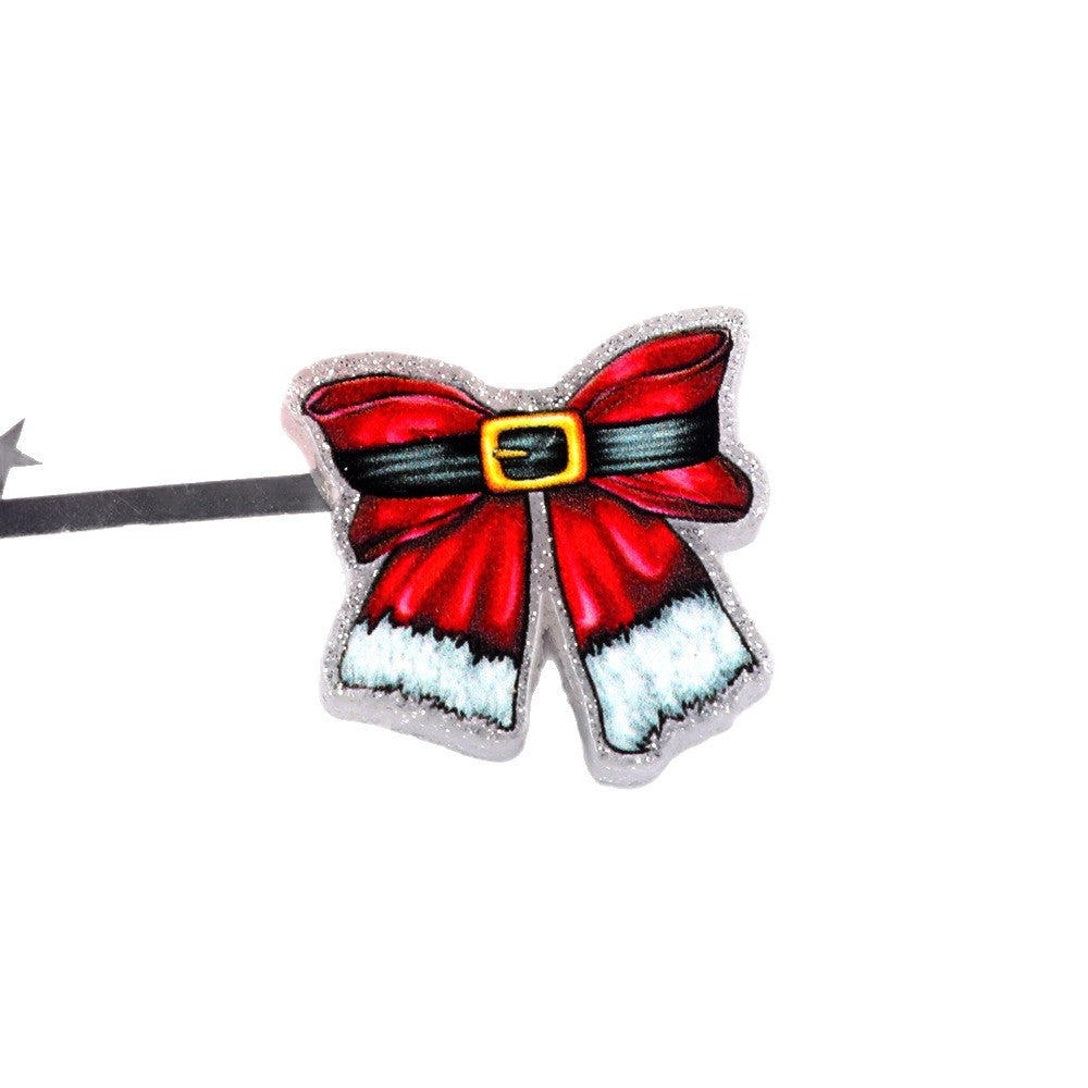 Wholesale 5pcs Acrylic Bow Straight Hole Cartoon Beads