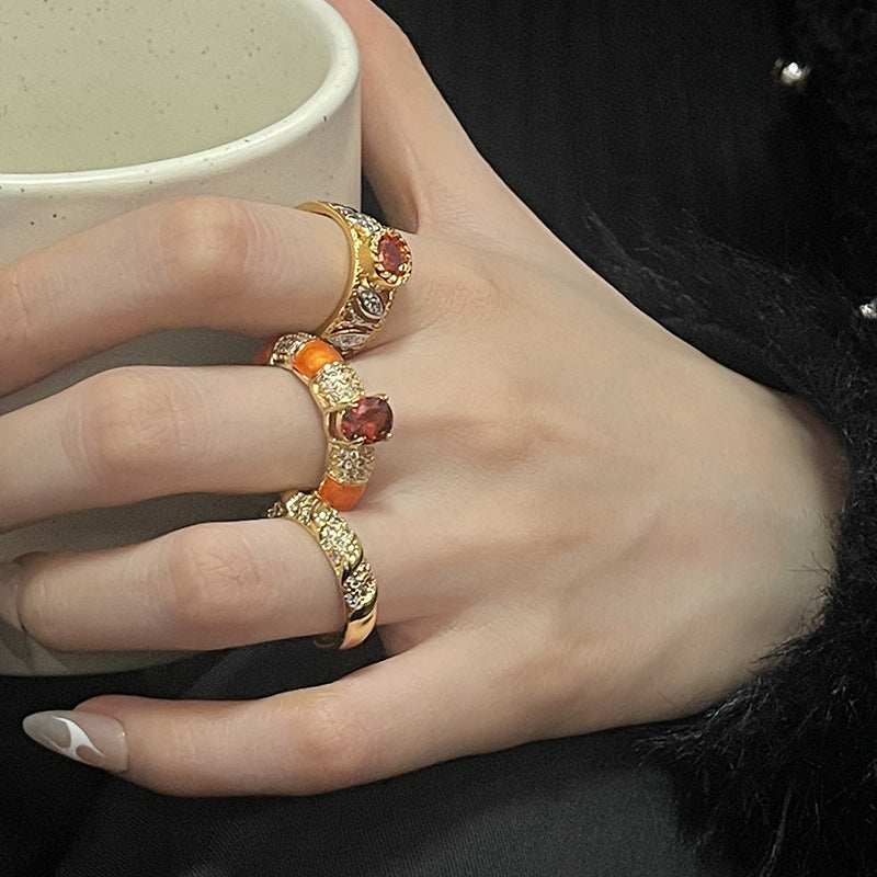 Wholesale Palace Vintage Pigeon Blood Ruby gold Ring Adjustable Rings ACC-RS-JiuHao013