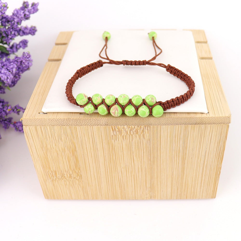 Wholesale Bohemian Handwoven Crystal Double Row Bracelet - Fashion Accessory for Everyday Wear