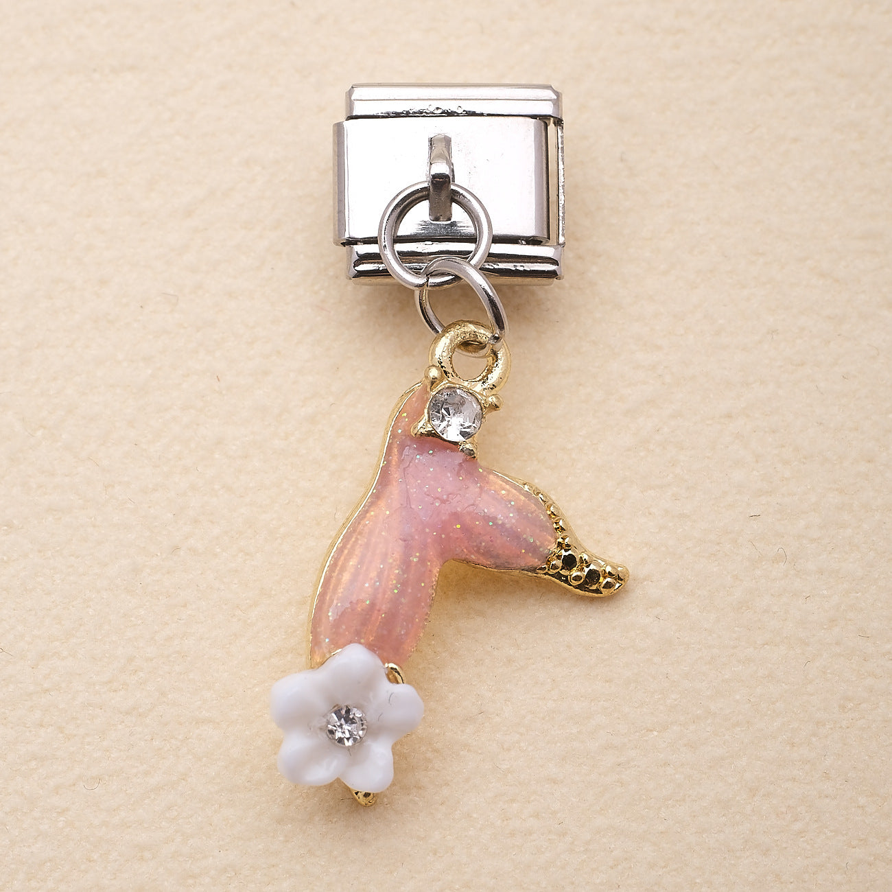 Wholesale Ocean Elements Stainless Steel Charm Pendants DIY Bracelet Accessories Pink Blue