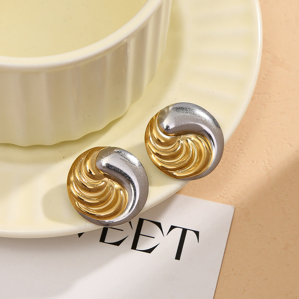 Wholesale  Contrasting Color  Irregular Stainless steel Earrings