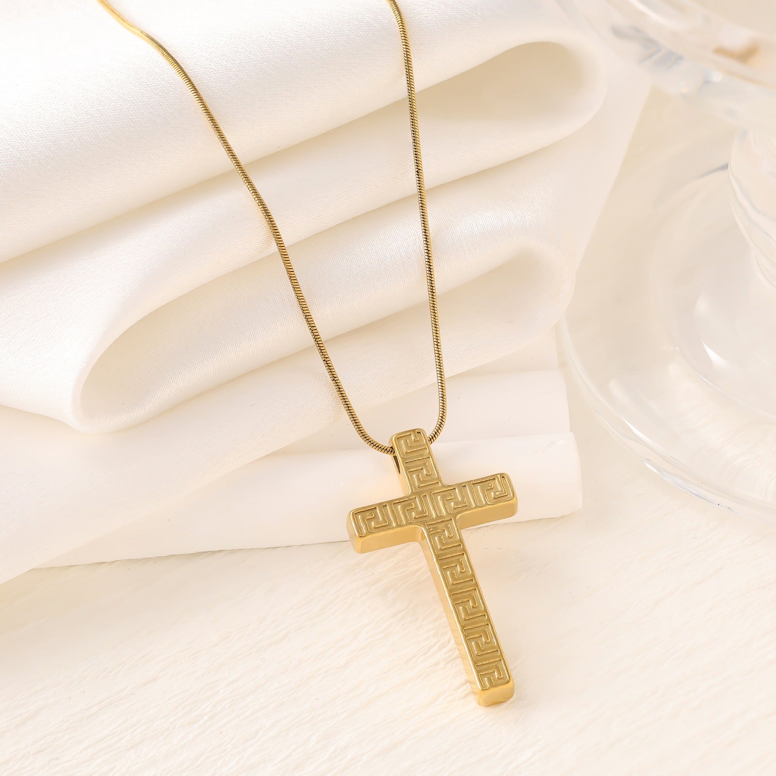 Wholesale Titanium steel cross heart necklace