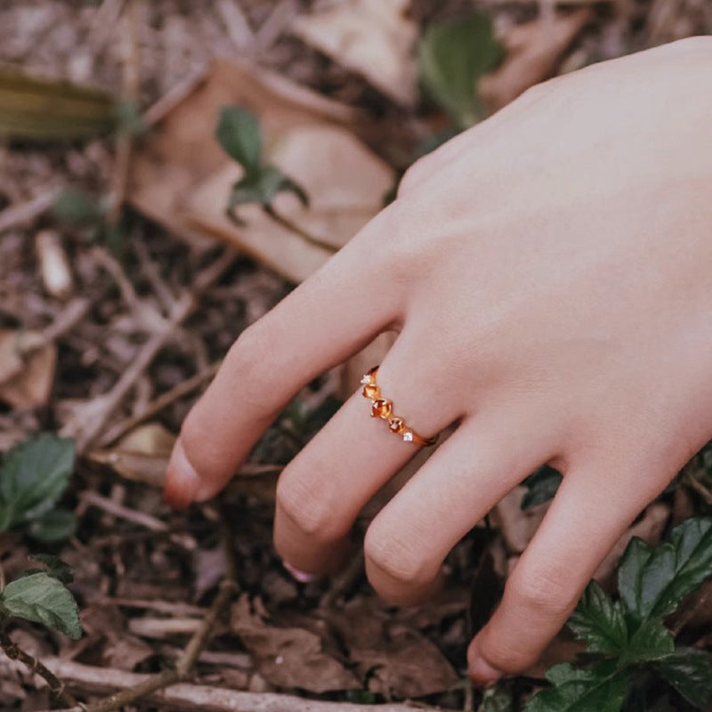 Wholesale Orange Garnet Open Rings