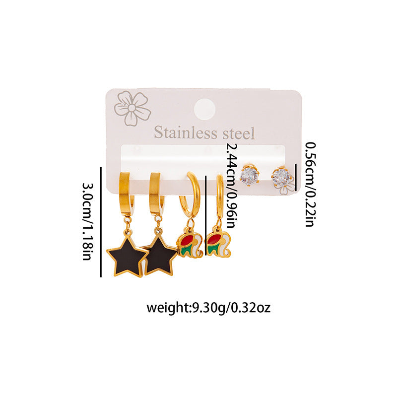 Wholesale Stylish Titanium Steel Love Earrings Set Fashion Jewelry for Party Wear