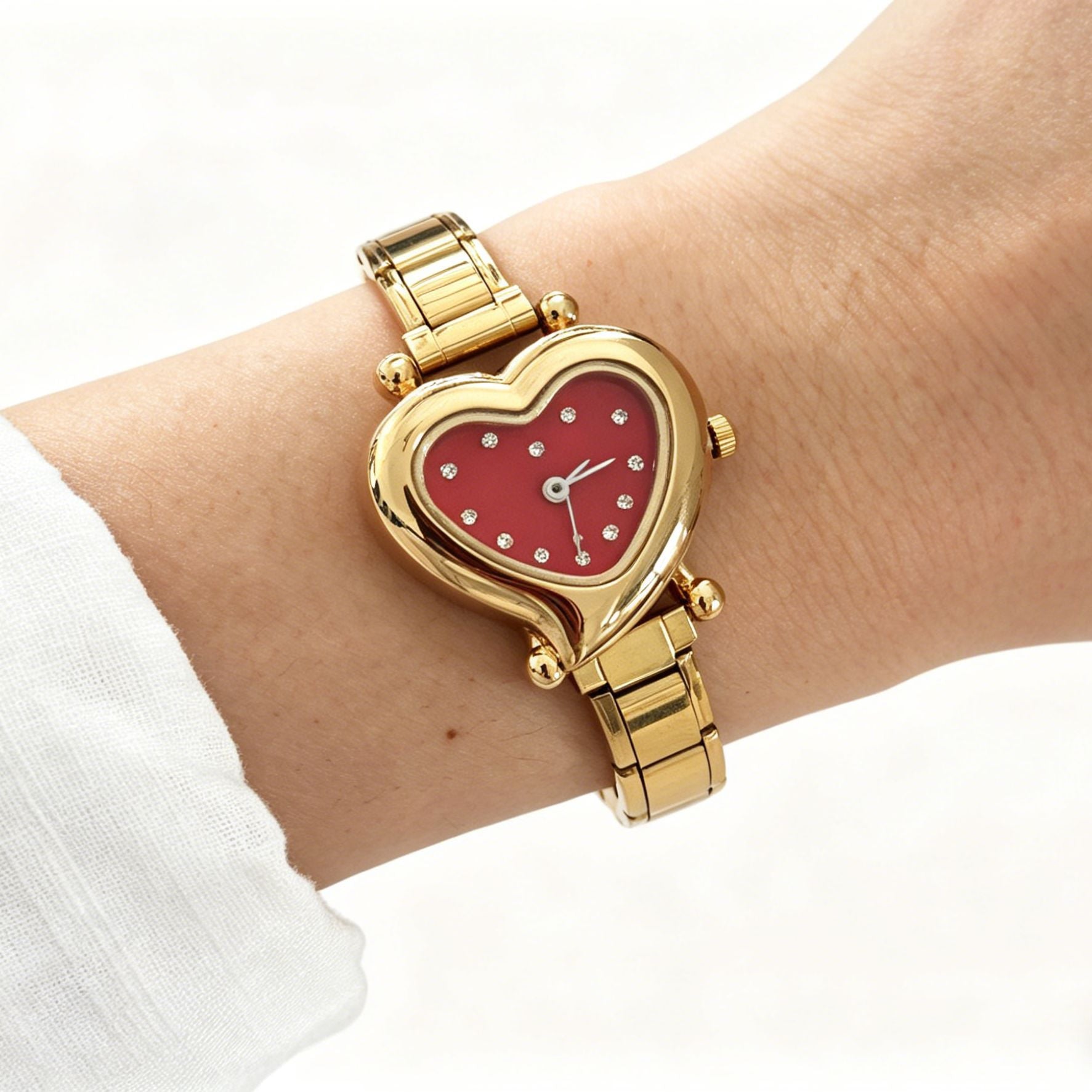 Wholesale Chic DIY Modular Quartz Watch for Women,  Stainless Steel Heart Design,  Fashion Accessory