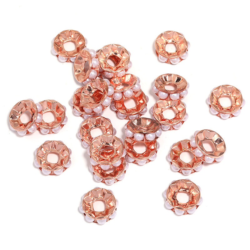 Wholesale 100pcs 17mm Round Straight Edge Diamond Ring Beaded DIY Accessories ACC-BDS-BLG064