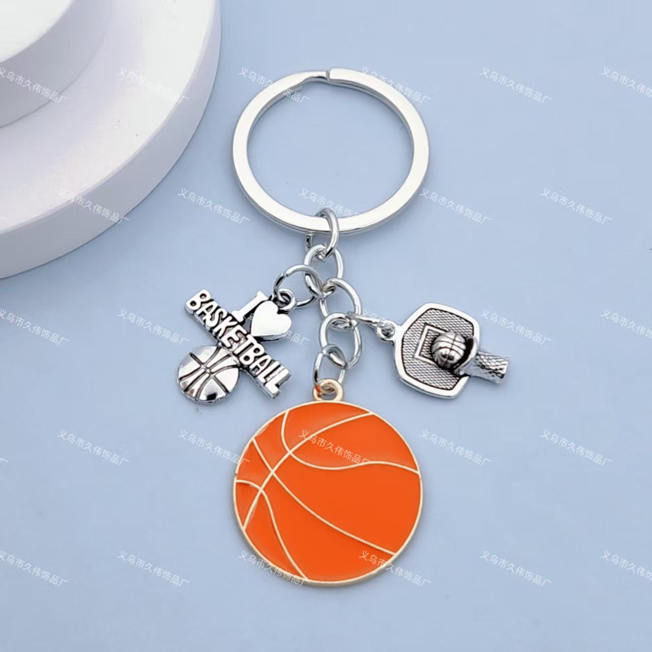 Wholesale Trendy Cartoon Basketball Pendant Keychain Enamel Alloy Keyring Gift Accessory