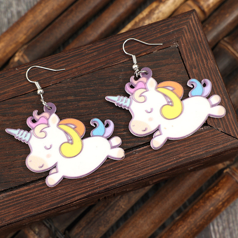 Wholesale Cute Unicorn Acrylic Earrings