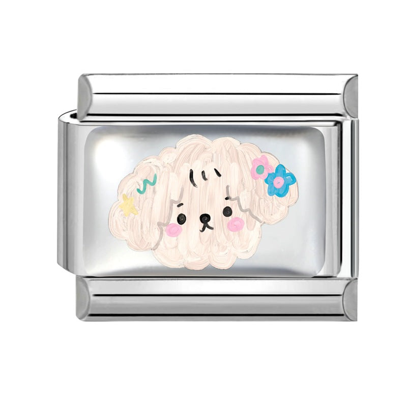 Wholesale 9mm Italian Charm Starter Bracelets DIY Cute Cartoon Stainless Steel Composable Bracelet