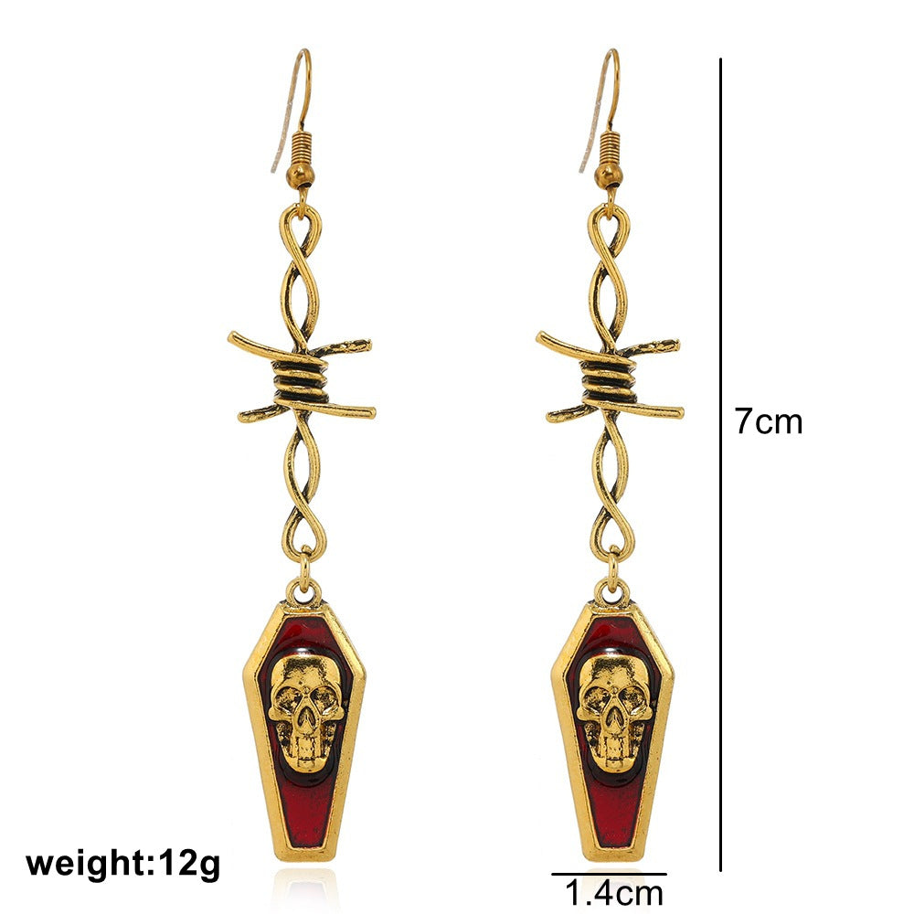 Wholesale Gothic Skull Drop Earrings for Women  Party Fashion Accessory