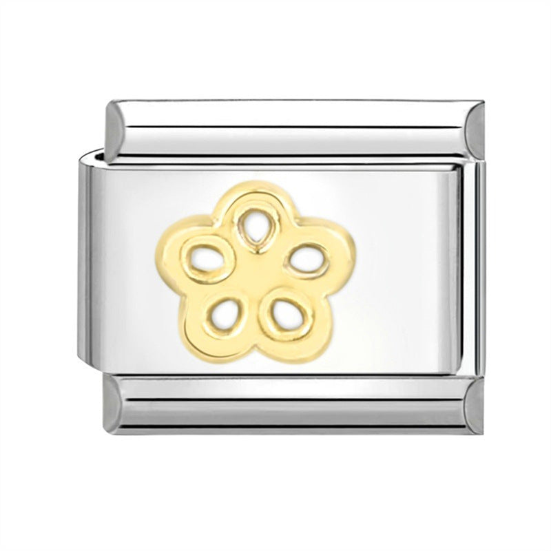 Wholesale Italian Charm Bracelet 9mm DIY Splicing Creative Pattern Titanium Steel Composable Bracelet