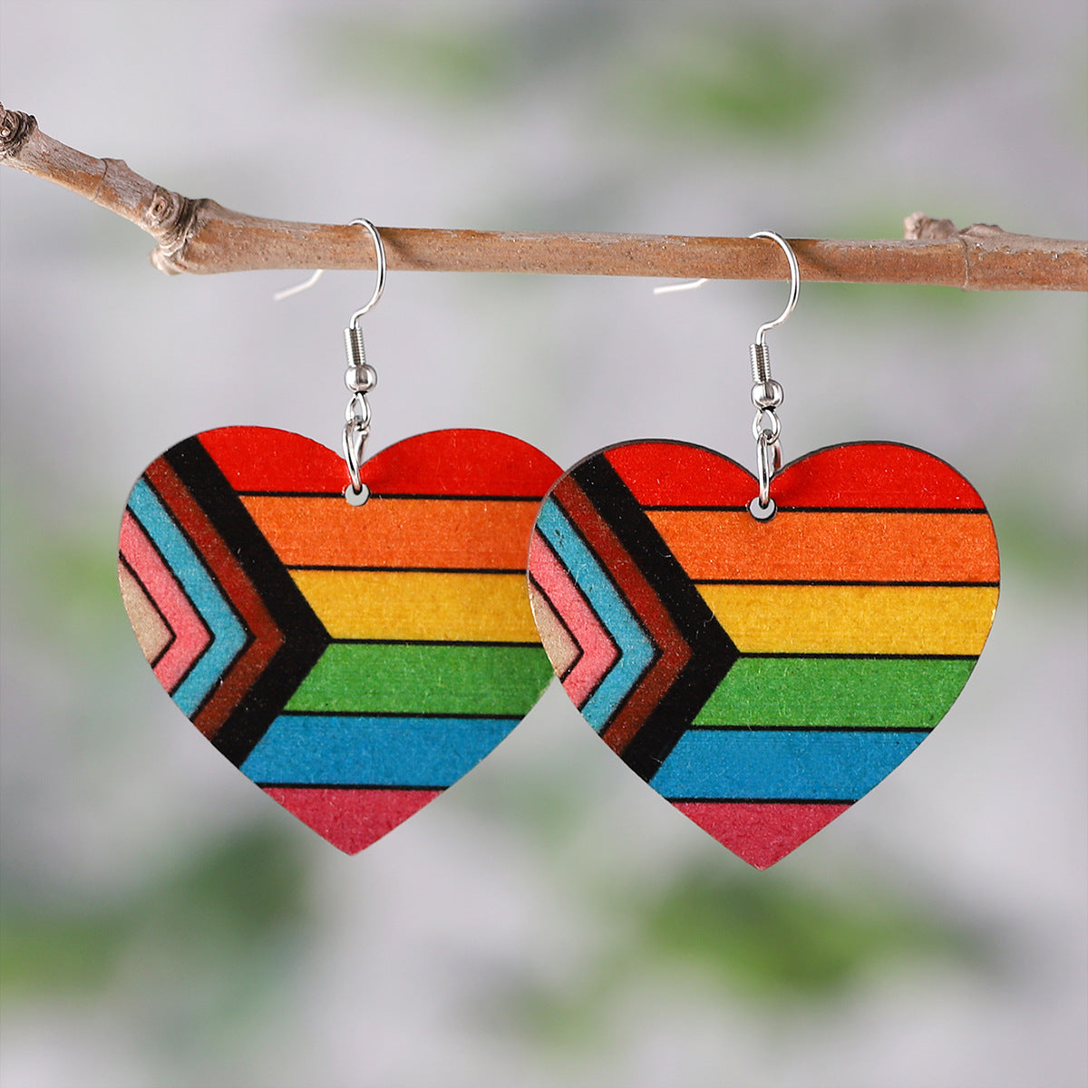 Wholesale  Rainbow Summer Love Geometric Simple Multicolor Earrings