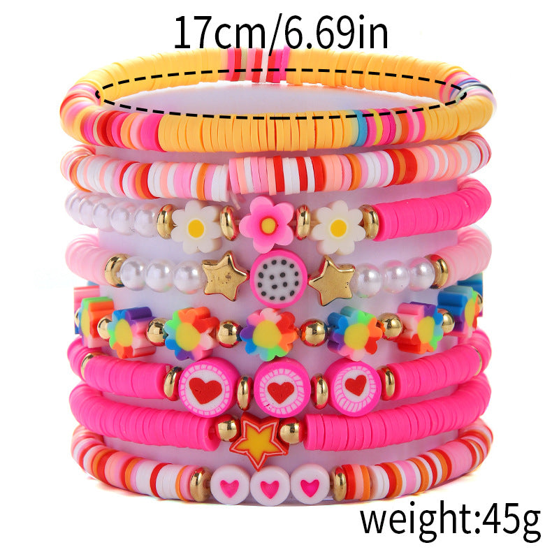 Wholesale Valentine's Day Love Flower Evil Eye Bracelet Set