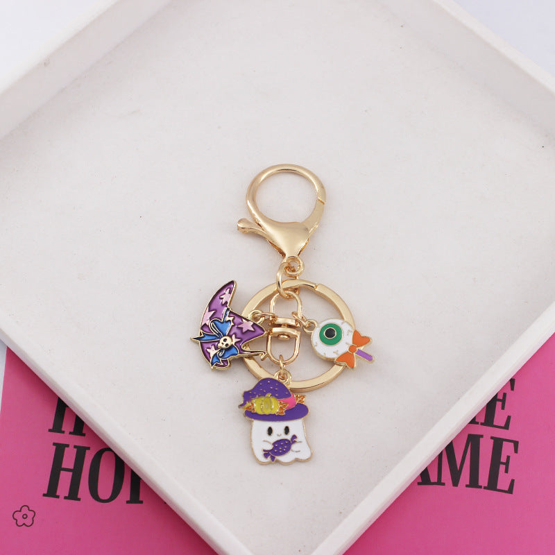 Wholesale Halloween Ghost Cartoon Pumpkin Ghost Alloy Keychain ACC-KC-QiChen006