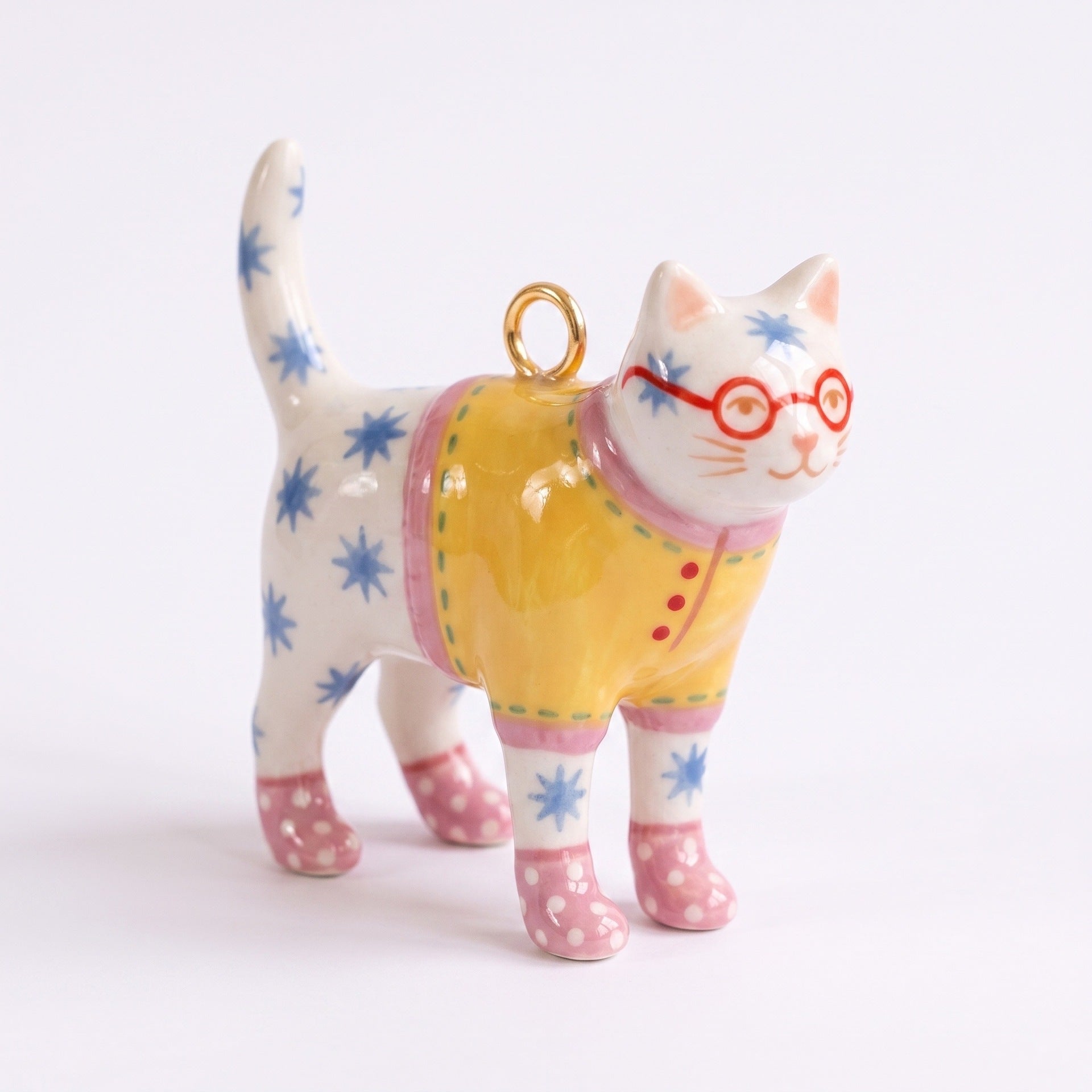Wholesale Painted sy Cat 3D Pendant Colorful Drip Oil Design Top Hat Cat Charm For Necklace Bracelet Making Trendy Jewelry Accessory