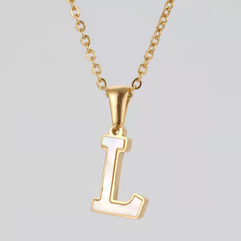 Wholesale Stainless steel letter necklace
