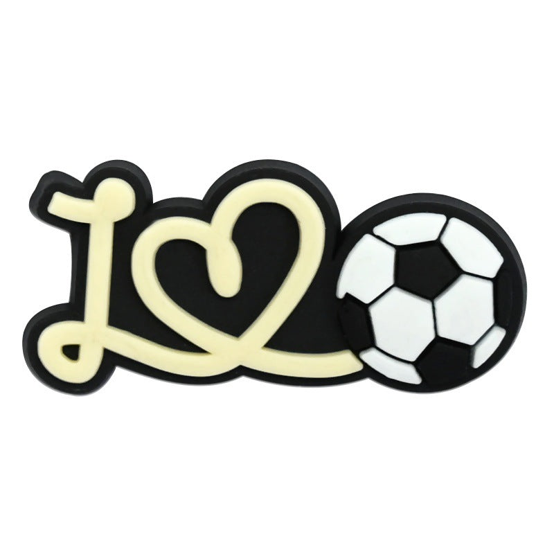 Wholesale Soft PVC Football Shoe Charms For Sandals Removable Shoe Flower Decor Casual Resale Accessory