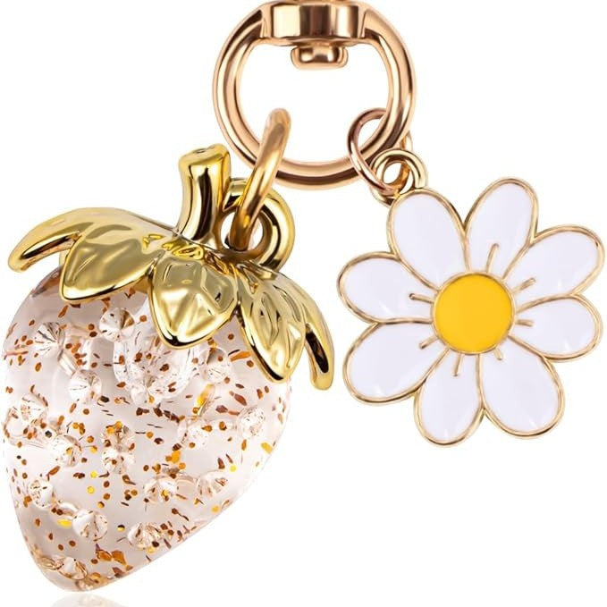 Wholesale Strawberry heart-shaped bag keychain