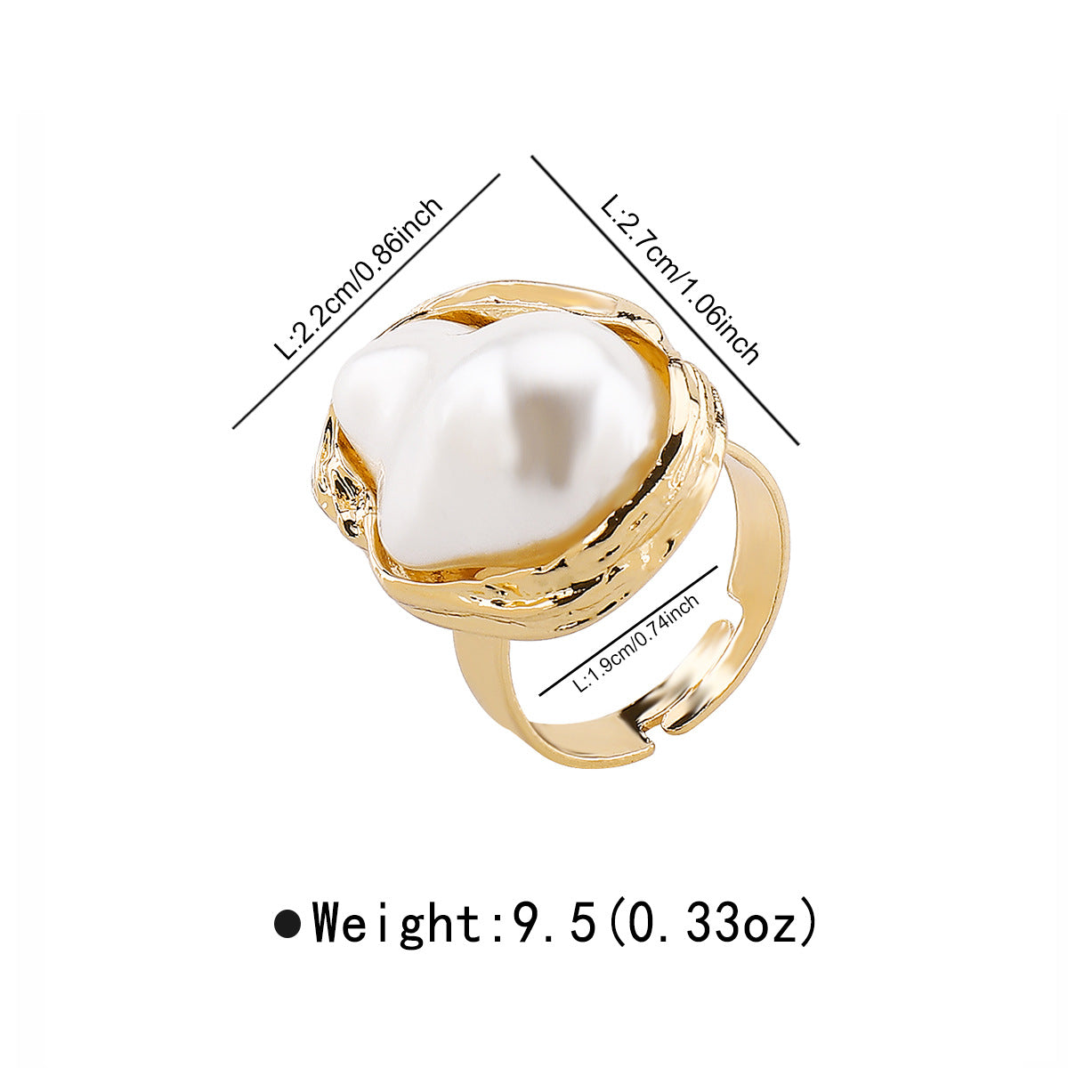 Wholesale Alloy Flower Exaggerated Irregular Pearl Geometric Earrings Ring Collar Bracelet