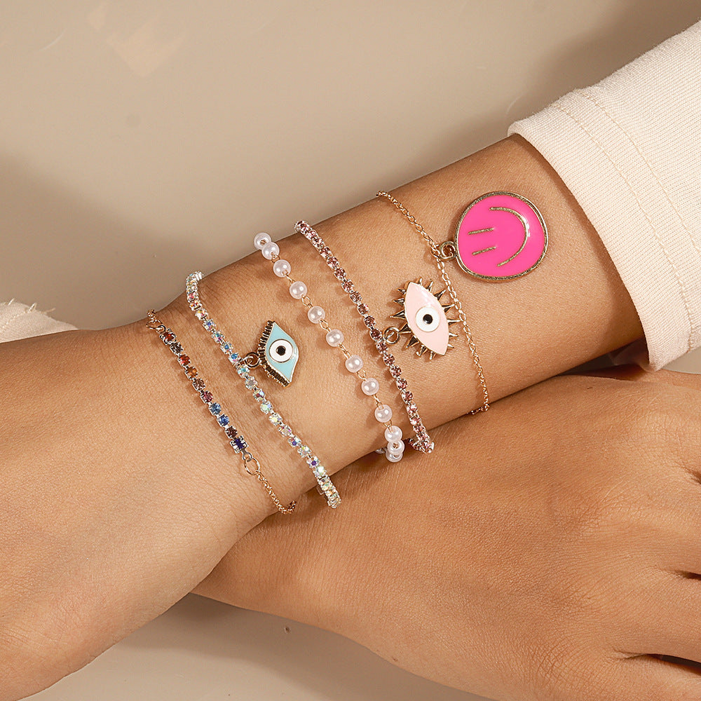 Wholesale Palm love eye bracelet evil eye bracelet set