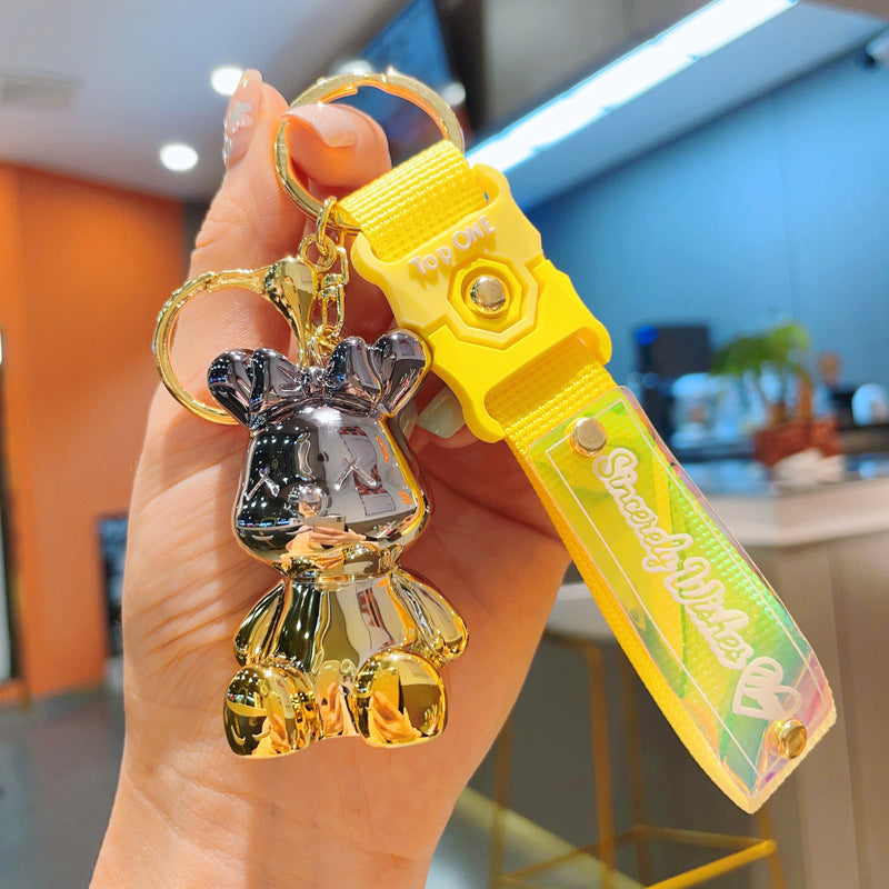 Wholesale Cartoon Electroplated Gradient Bow Tie Rabbit Resin Keychain ACC-KC-ShuoT018