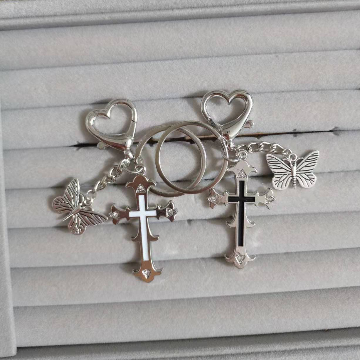 Wholesale Zinc Alloy Cross Keychain Y2K Style Bag Charm For Women