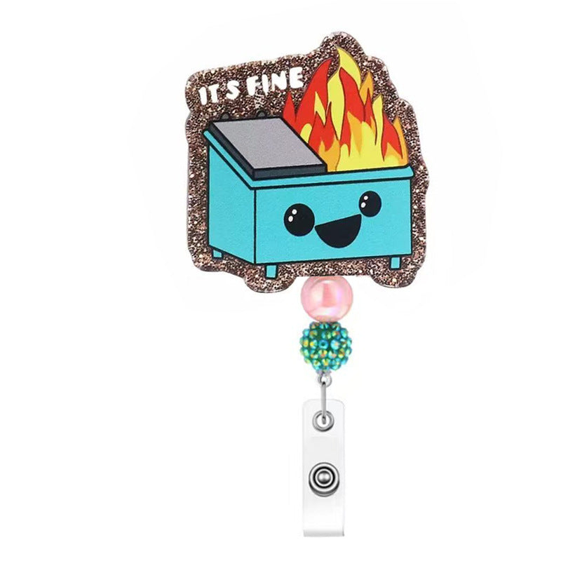 Wholesale 360-degree rotating alligator clip acrylic  retractable badge clip