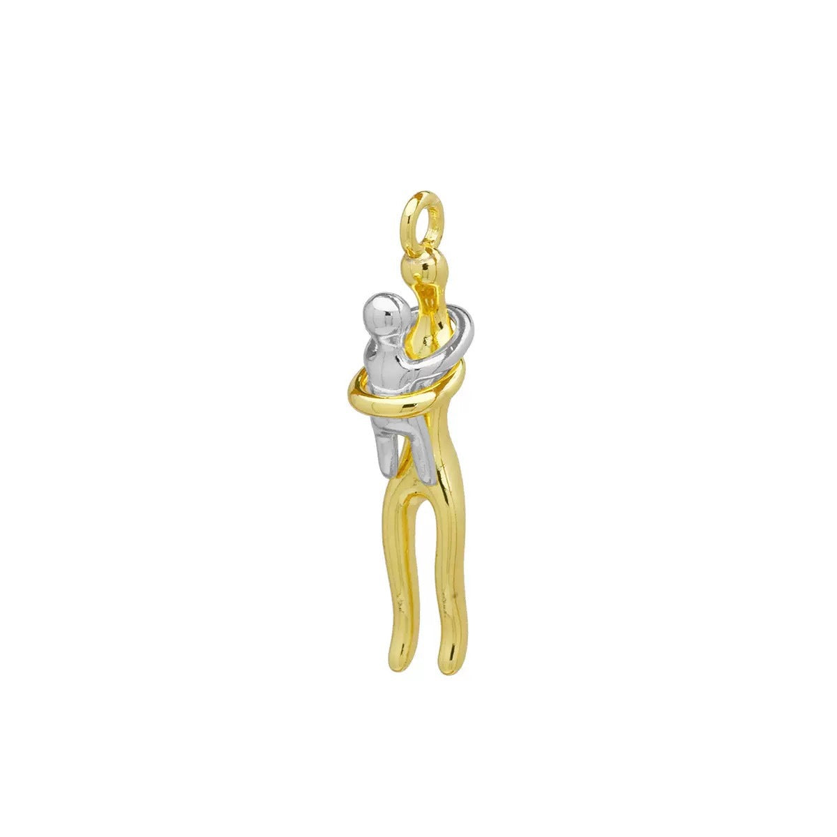 Wholesale Creative Couple Hugging Pendant Necklace Gold Plated Copper Fashion Accessory