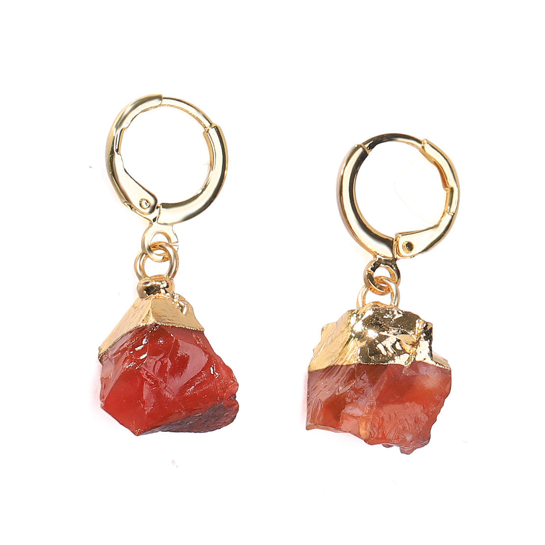 Wholesale Irregular Natural Stone Crystal Birthday Stone Rough Stone Earrings ACC-ES-ZhuangZ001