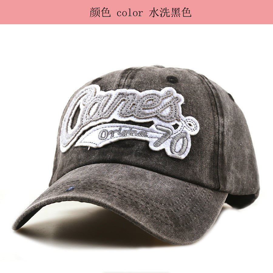 Wholesale Stylish English Letter Baseball Cap Black Dome Short Brim Sun Protection Hat for Outdoor Sports
