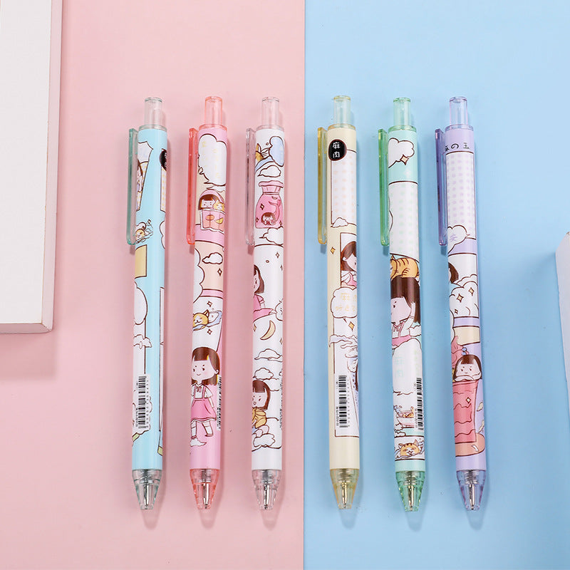 Wholesale Press Gel Pen Sesame Ball Girl Black Pen ACC-PN-XinTuo002