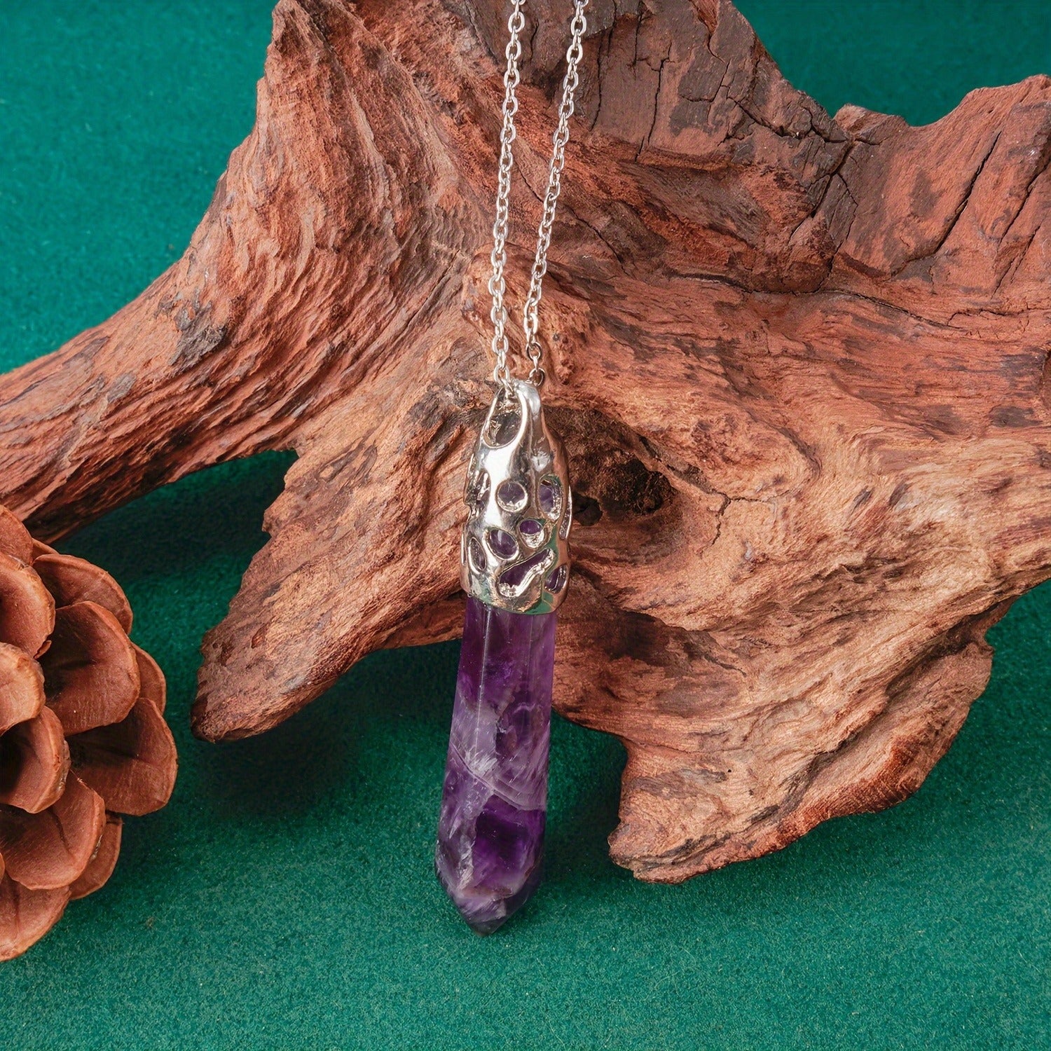 Wholesale Tree of Life Amethyst Heart Pendant Necklace Fashion Accessory Gift