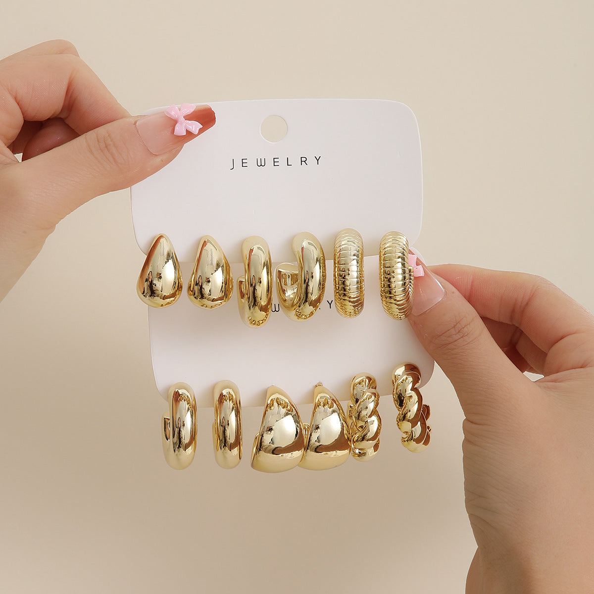 Wholesale  Gold Plated Ring Teardrop Earrings