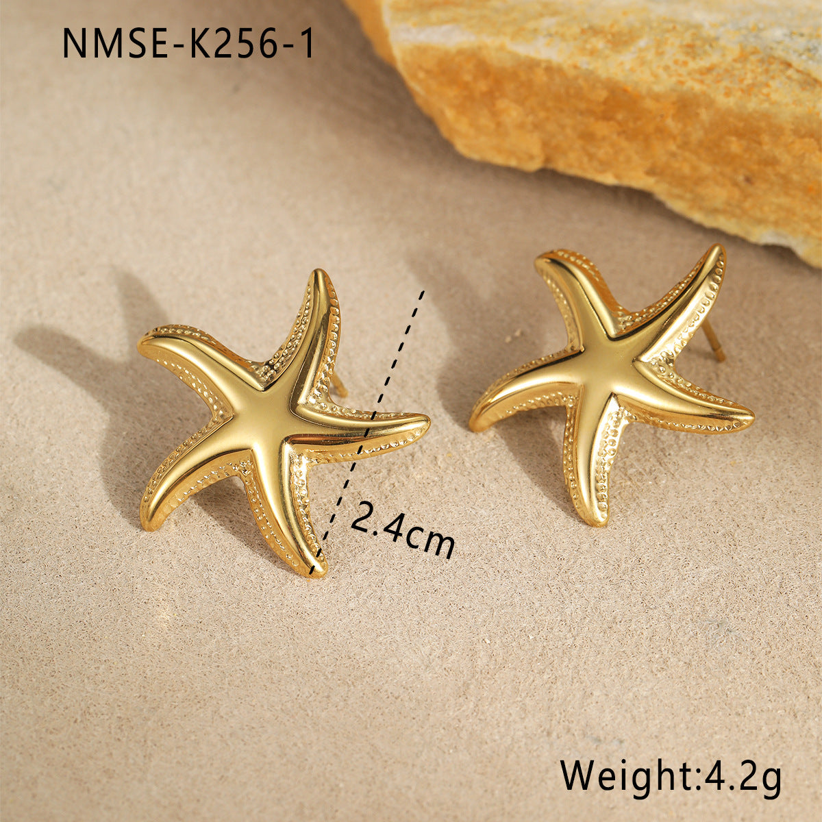 Wholesale Stainless Steel  Marine Style Summer  Seahorse Starfish Diamond Earrings