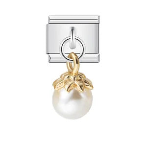 Wholesale Italian Module Bracelet Single Shell Pearl Titanium Steel Strap  Charms